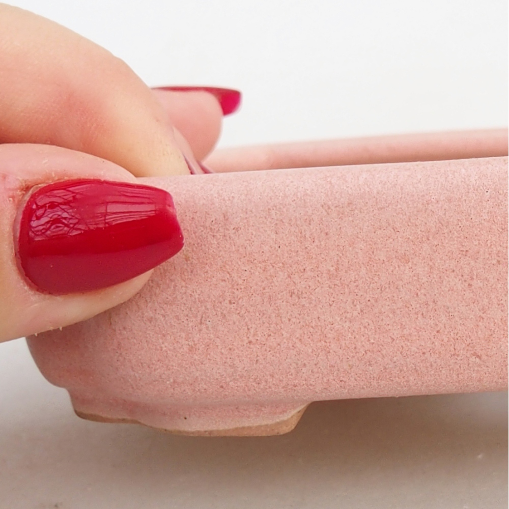 Bol à bonsaï en céramique 12,5 x 9 x 3 cm, rose