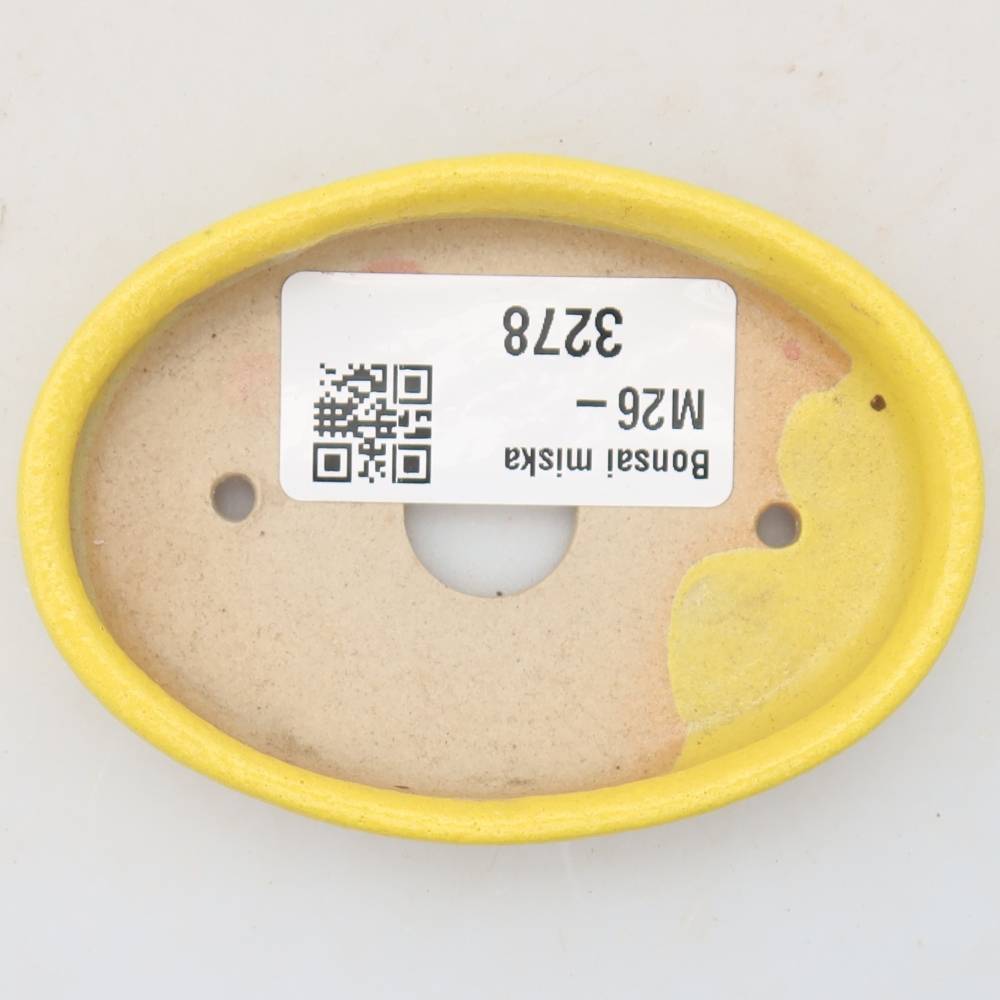 Pot à bonsaï en céramique 8 x 6 x 1 cm, couleur jaune