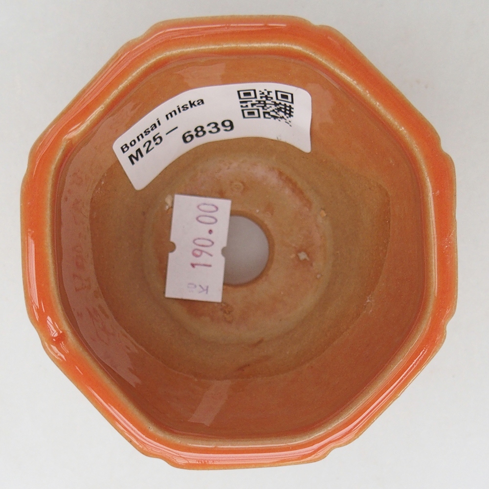 Bol à bonsaï en céramique 7,5 x 7,5 x 6 cm, orange
