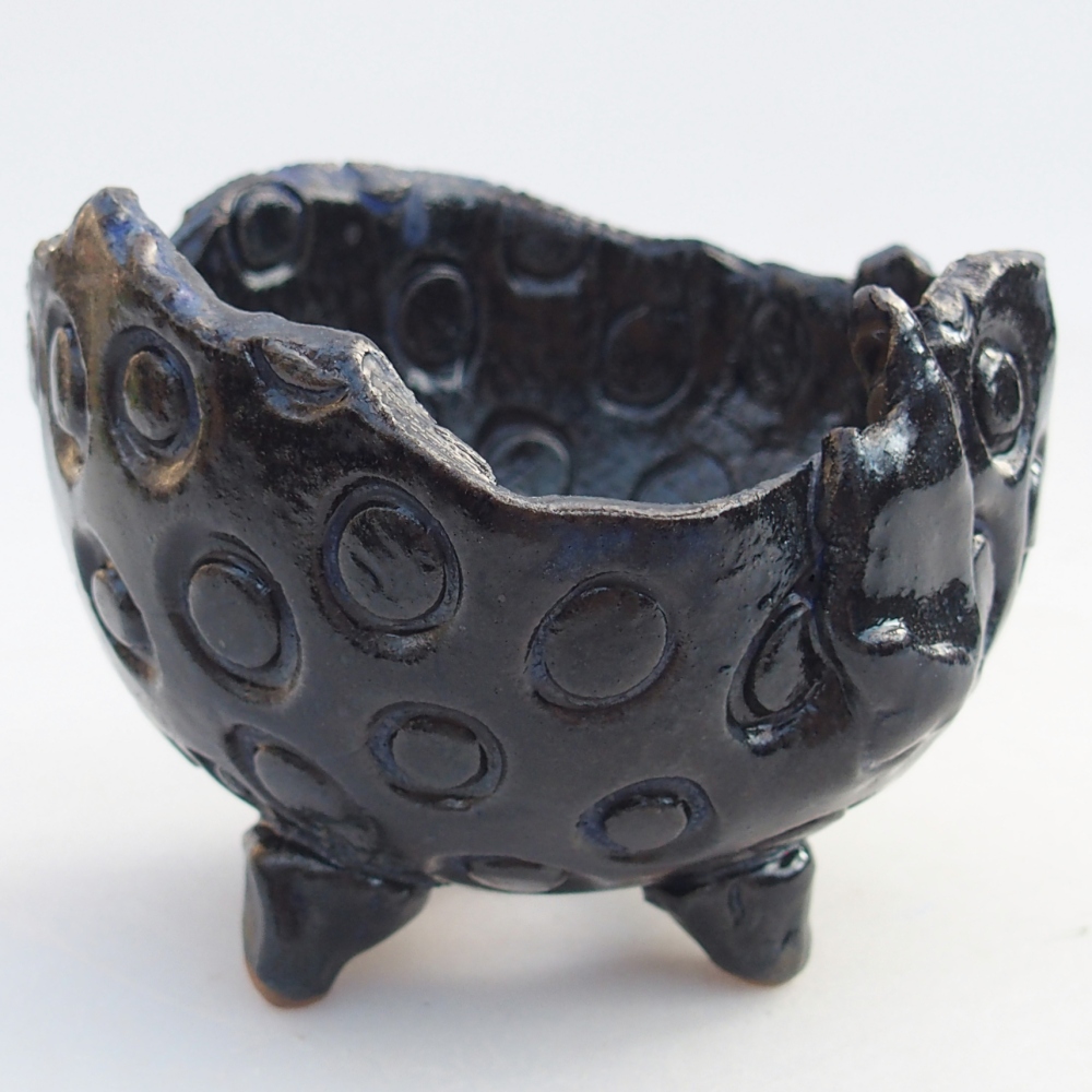 Coquille en céramique 10 x 9,5 x 8 cm , couleur bleu