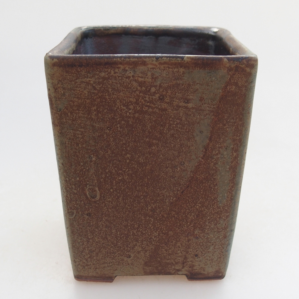 Bol à bonsaï en céramique 7 x 7 x 9,5 cm, couleur bleu-brun