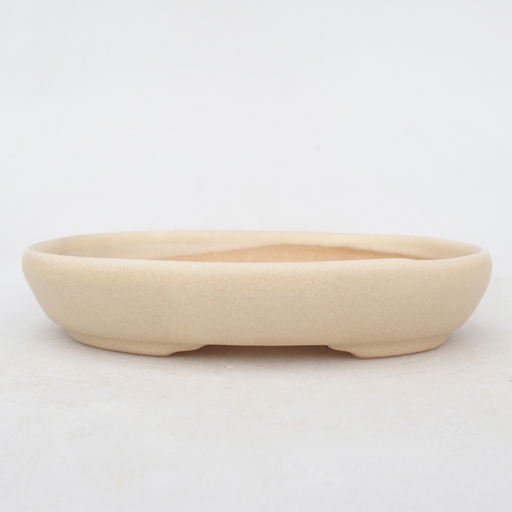 Bol à bonsaï en céramique 13,5 x 10 x 3 cm, couleur beige