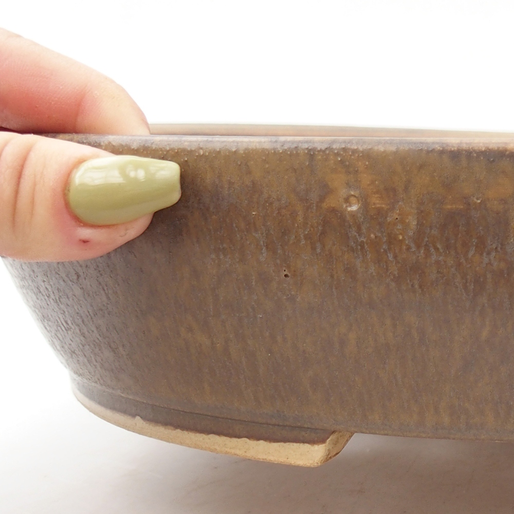 Bol à bonsaï en céramique 24 x 28 x 6 cm, brun