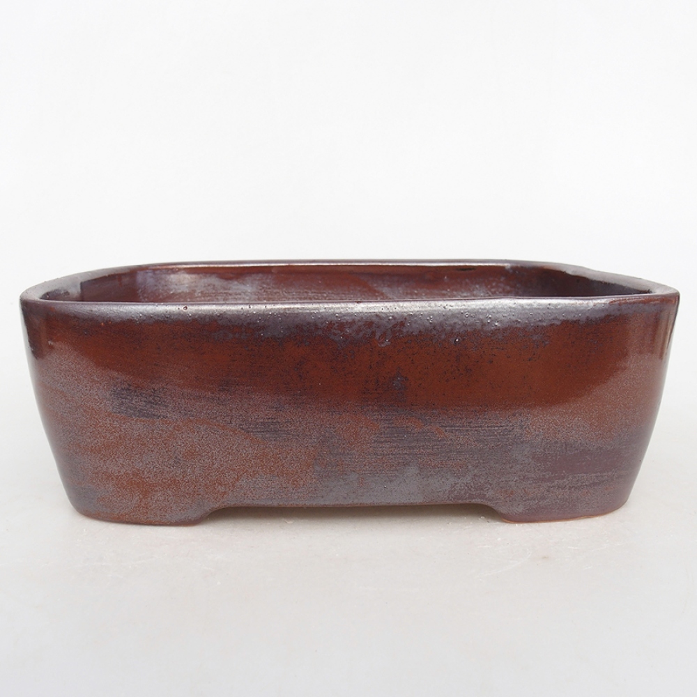 Bol à bonsaï en céramique 23,5 x 18 x 7,5 cm, brun