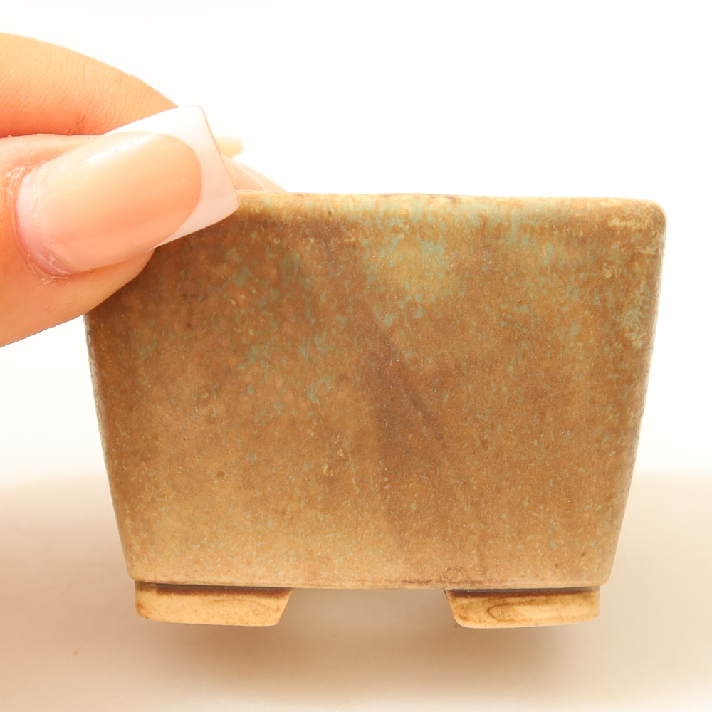 Bol à bonsaï en céramique 6,5 x 6,5 x 4,5 cm, vert