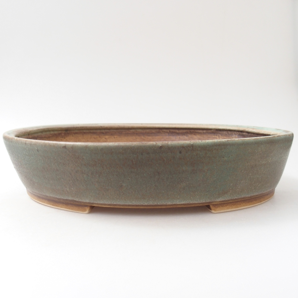 Bol à bonsaï en céramique 28,5 x 25 x 6 cm, vert