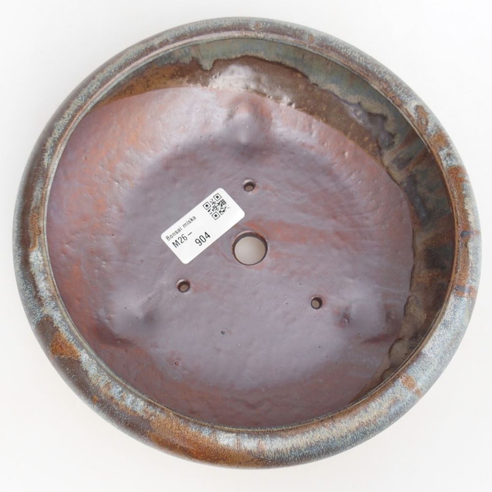 Bol à bonsaï en céramique 21 x 21 x 7 cm, bleu-gris