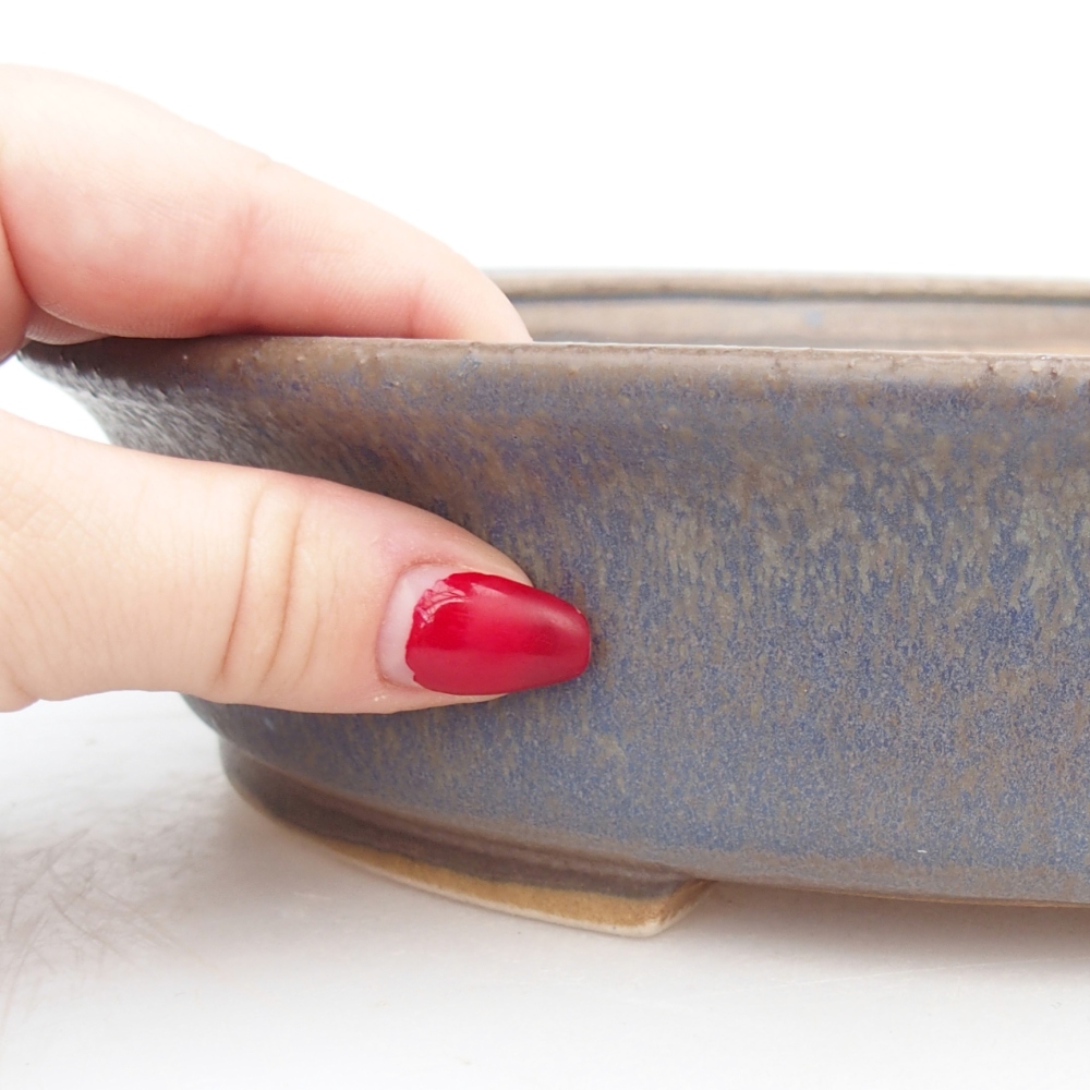 Bol à bonsaï en céramique 26,5 x 24 x 5,5 cm, couleur bleu