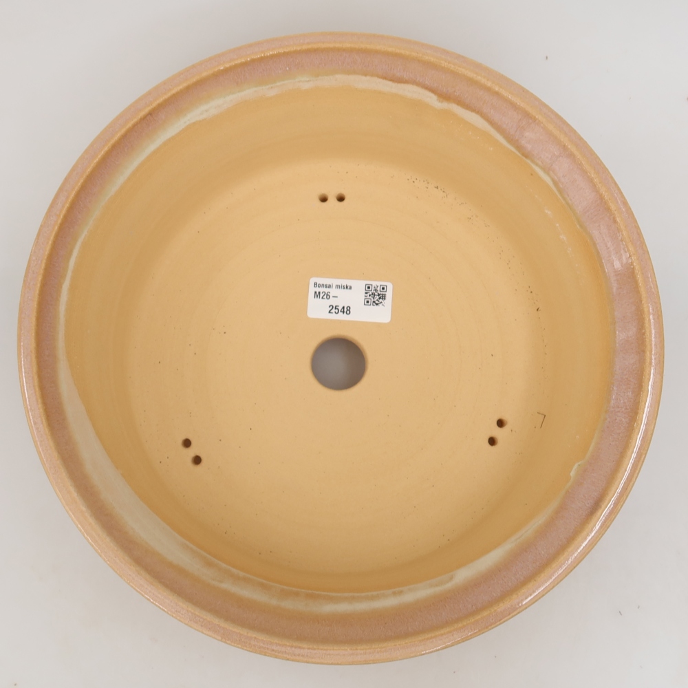 Pot à bonsaï en céramique 26,5 x 26,5 x 8 cm, couleur rose