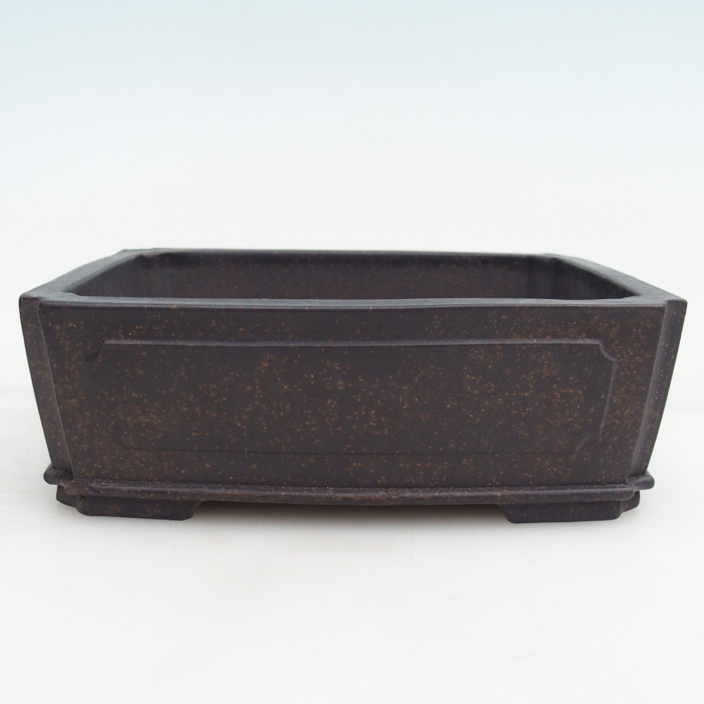 Bol à bonsaï en céramique 15 x 11,5 x 5 cm, couleur ocre brunâtre