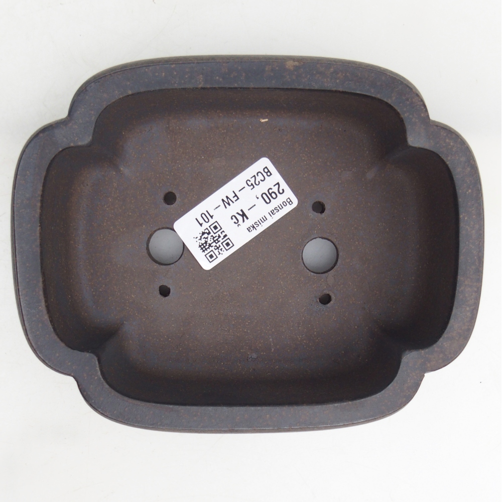 Bol à bonsaï en céramique 14 x 11 x 4,5 cm, couleur ocre brunâtre