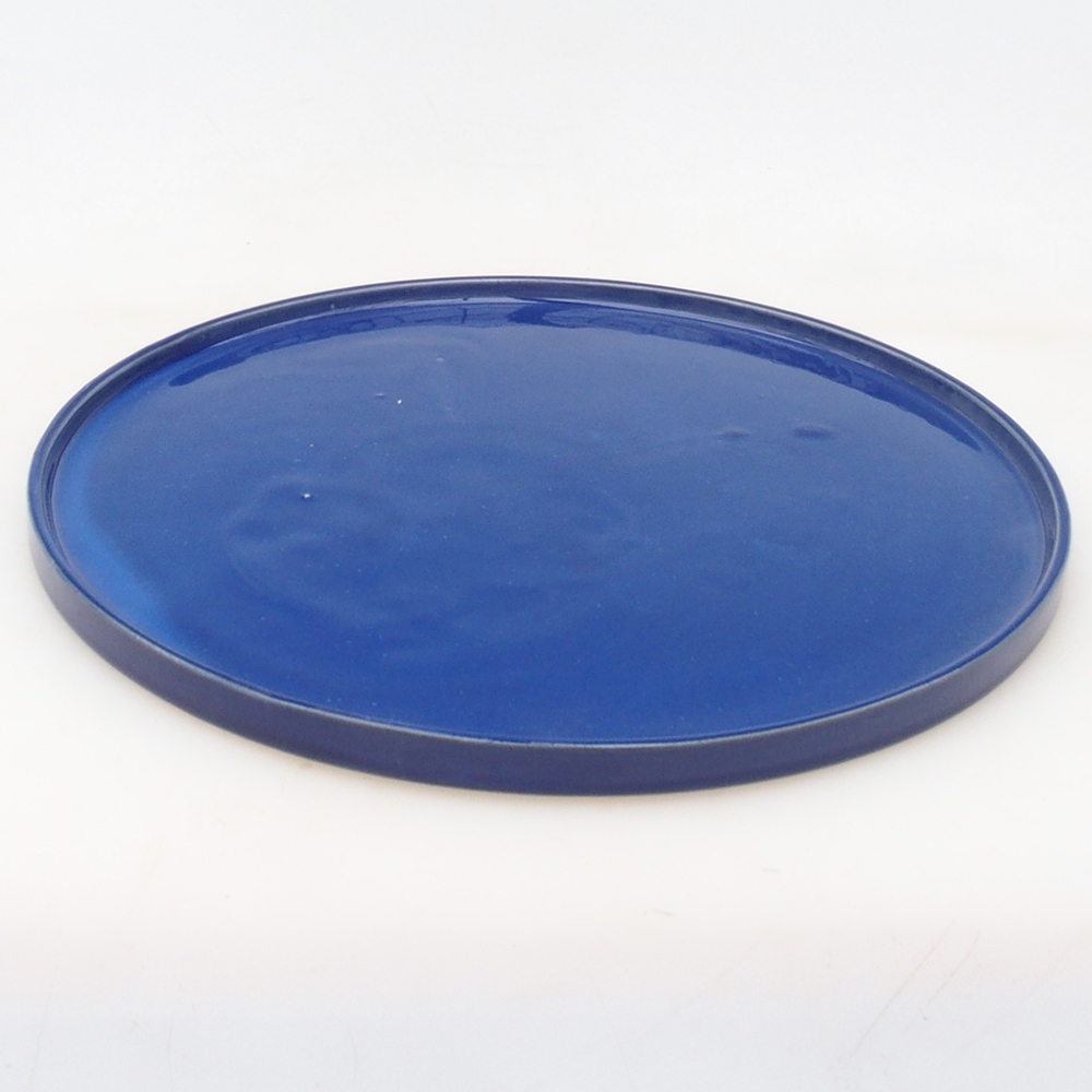 Récipient rond pour bonsaïs D7-L - 28 x 28 x 1,5 cm - bleu