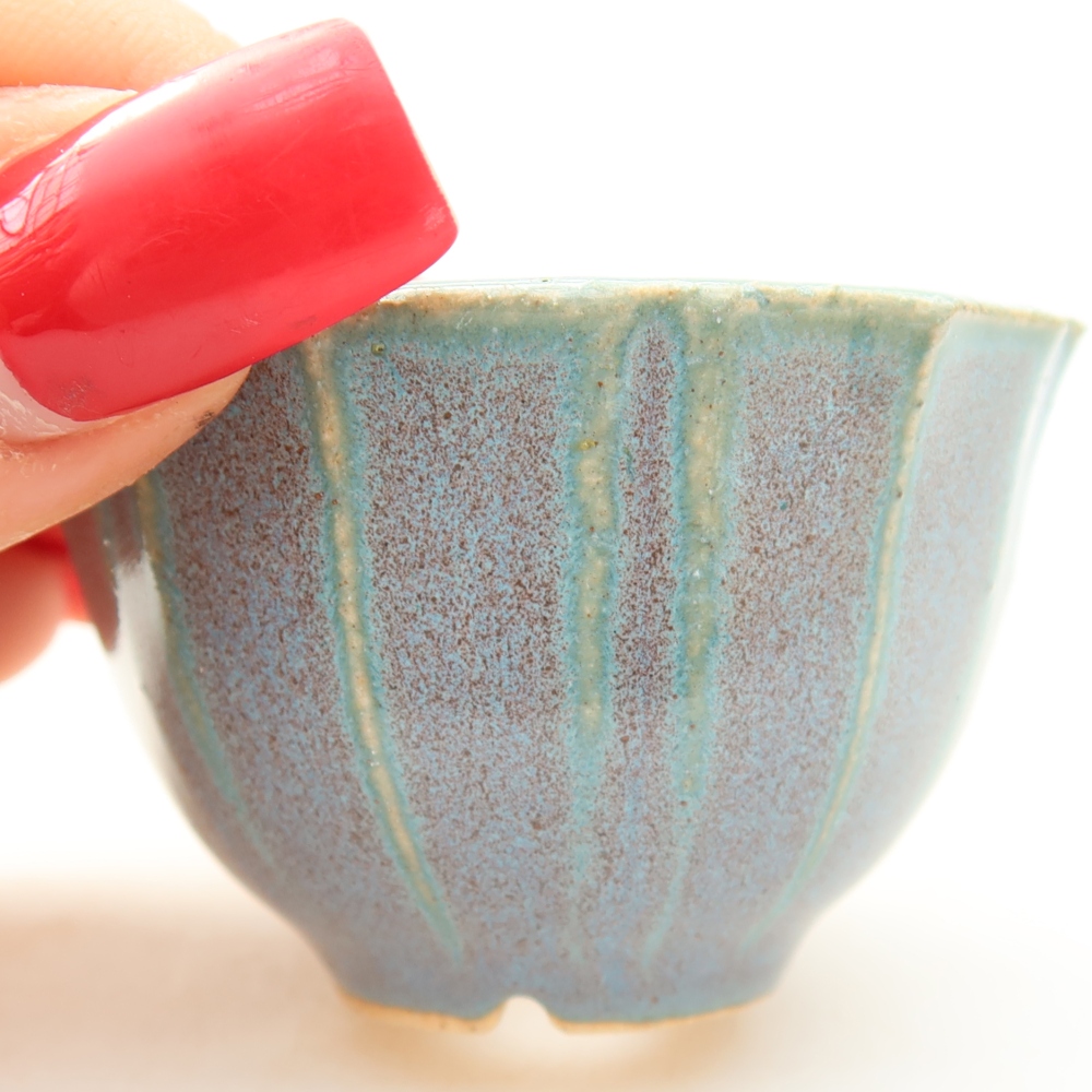 Pot à bonsaï en céramique 5,5 x 5,5 x 3,5 cm, couleur grise