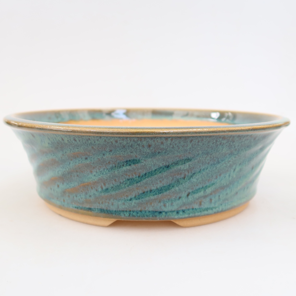 Bol à bonsaï en céramique 25 x 25 x 7,5 cm, couleur bleu