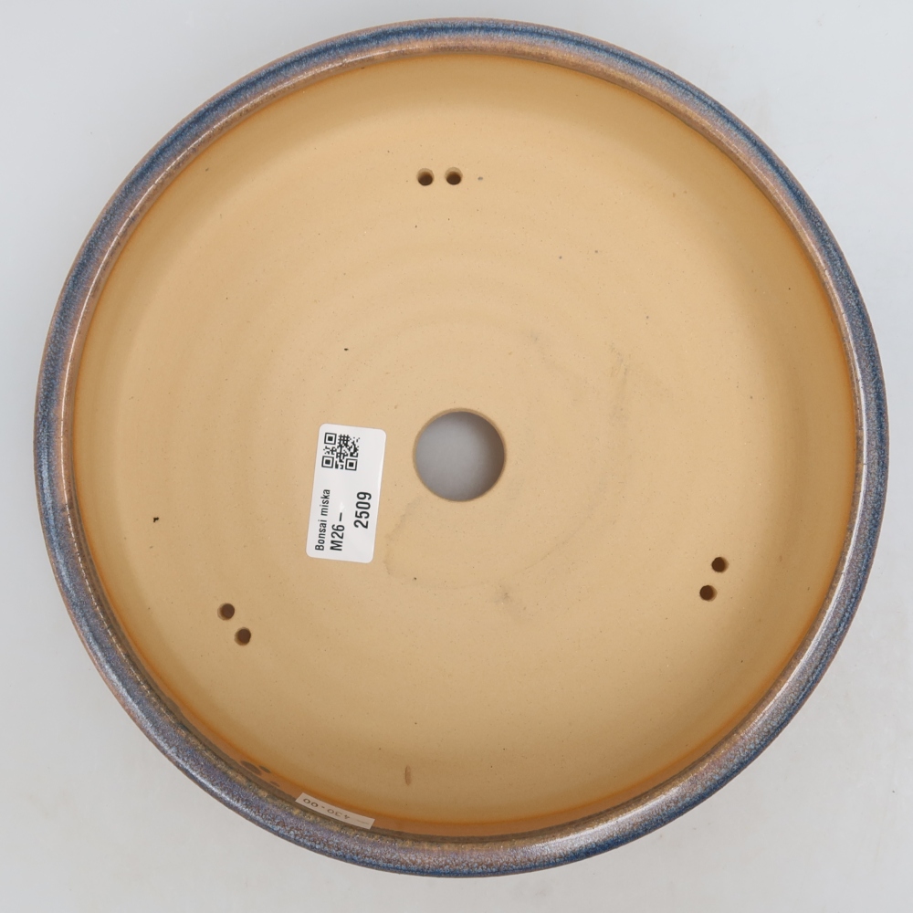 Pot à bonsaï en céramique 22,5 x 22,5 x 5,5 cm, couleur bleue