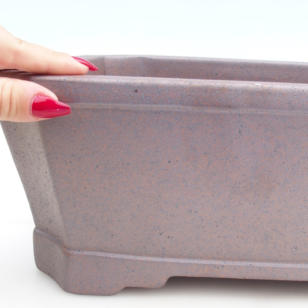 Bol à bonsaï en céramique 33 x 26 x 12,5 cm, couleur métal