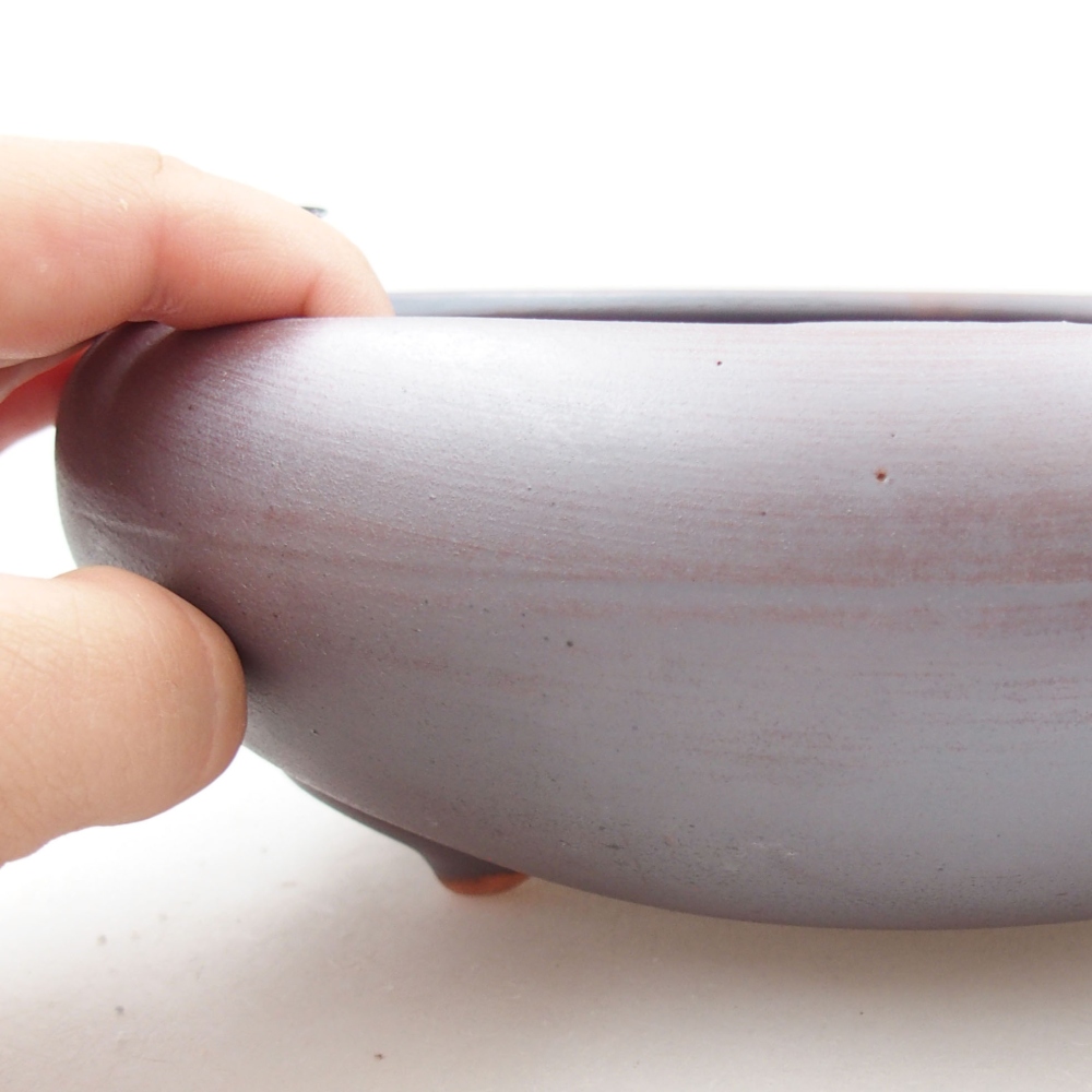 Bol à bonsaï en céramique 21 x 21 x 7,5 cm, couleur métal