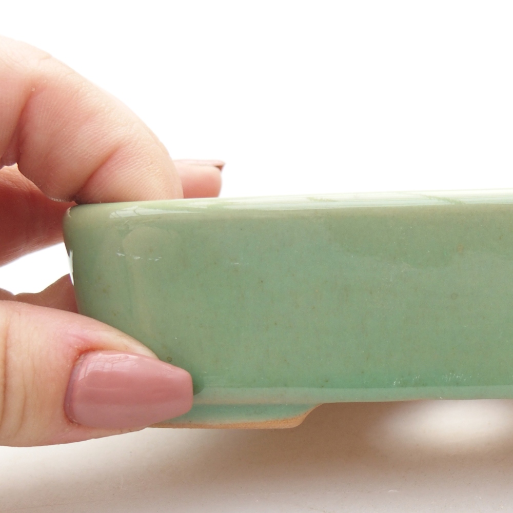 Bol à bonsaï en céramique 12,5 x 9 x 3,5 cm, vert