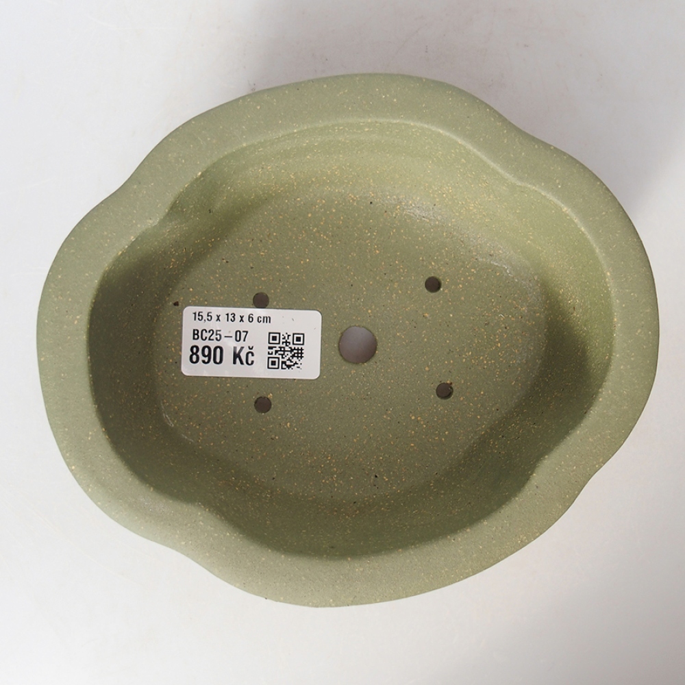 Bol à bonsaï en céramique 15,5 x 13 x 6 cm, vert