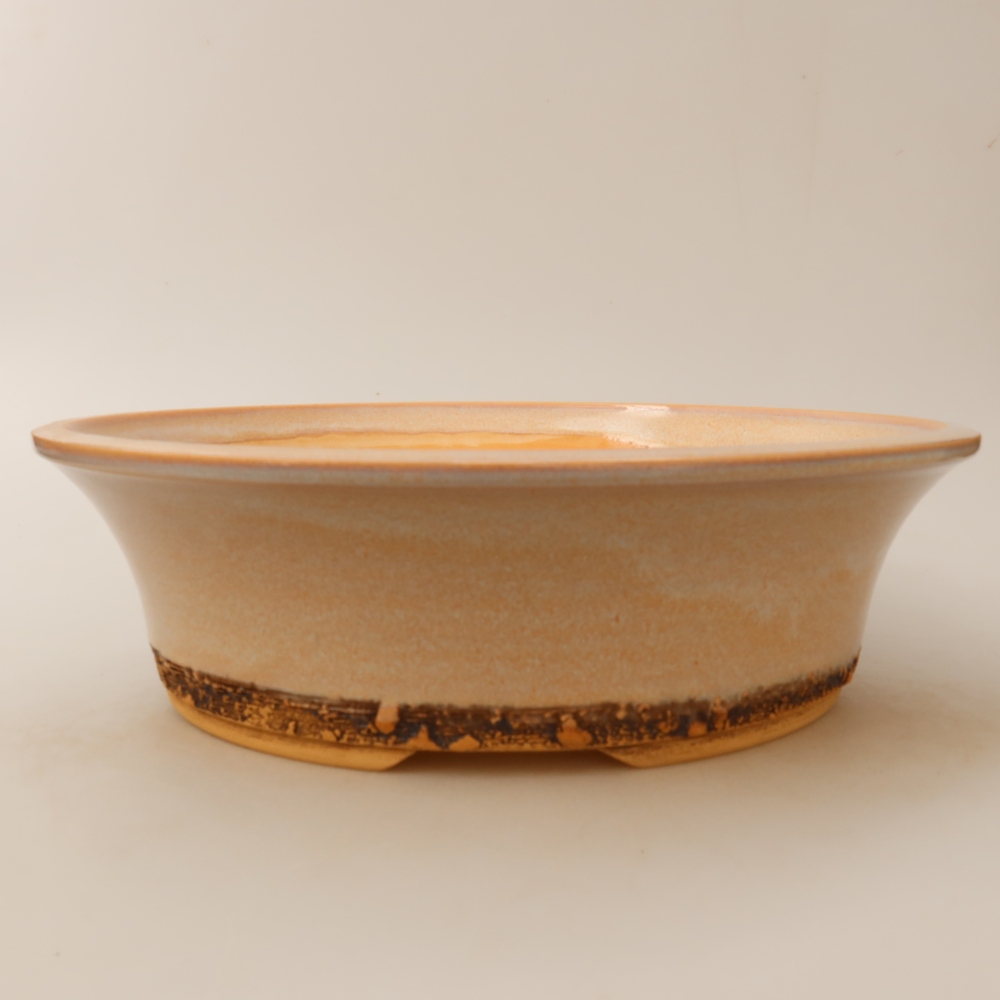 Pot à bonsaï en céramique 29 x 29 x 8,5 cm, couleur beige