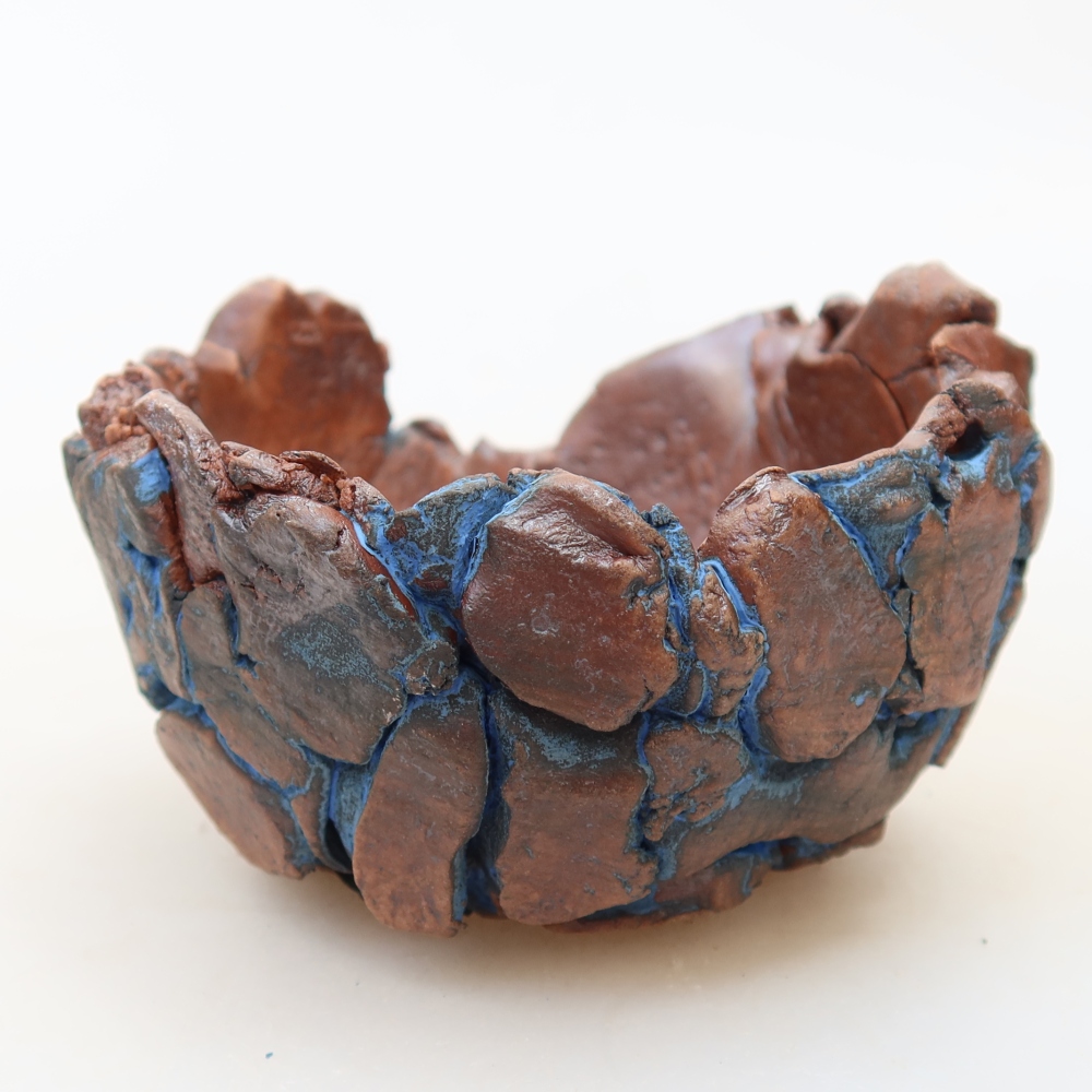 Coquille en céramique 9 x 8,5 x 5 cm, couleur bleue