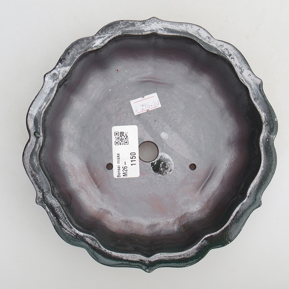 Bol à bonsaï en céramique 18 x 18 x 4,5 cm, vert