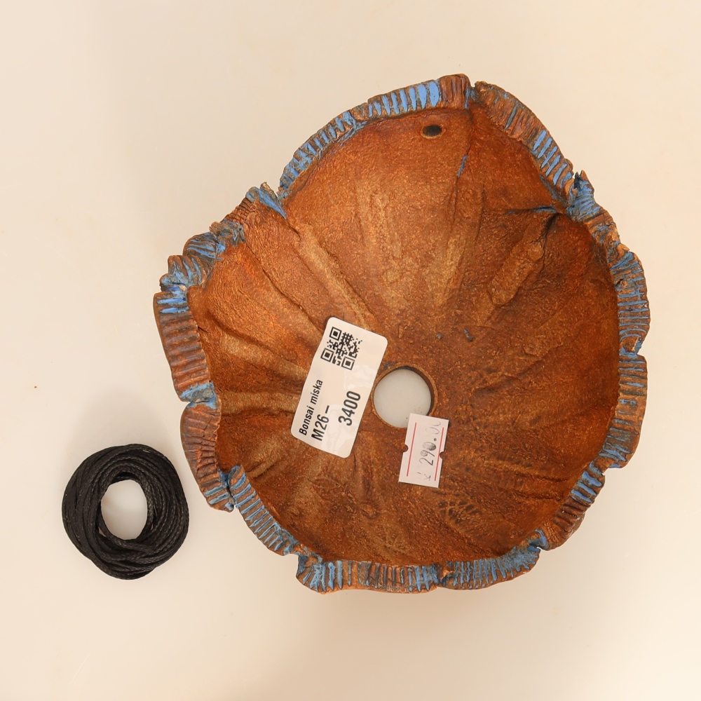 Coquille en céramique pour kokedama, 13,5 x 12 x 8 cm, couleur bleue