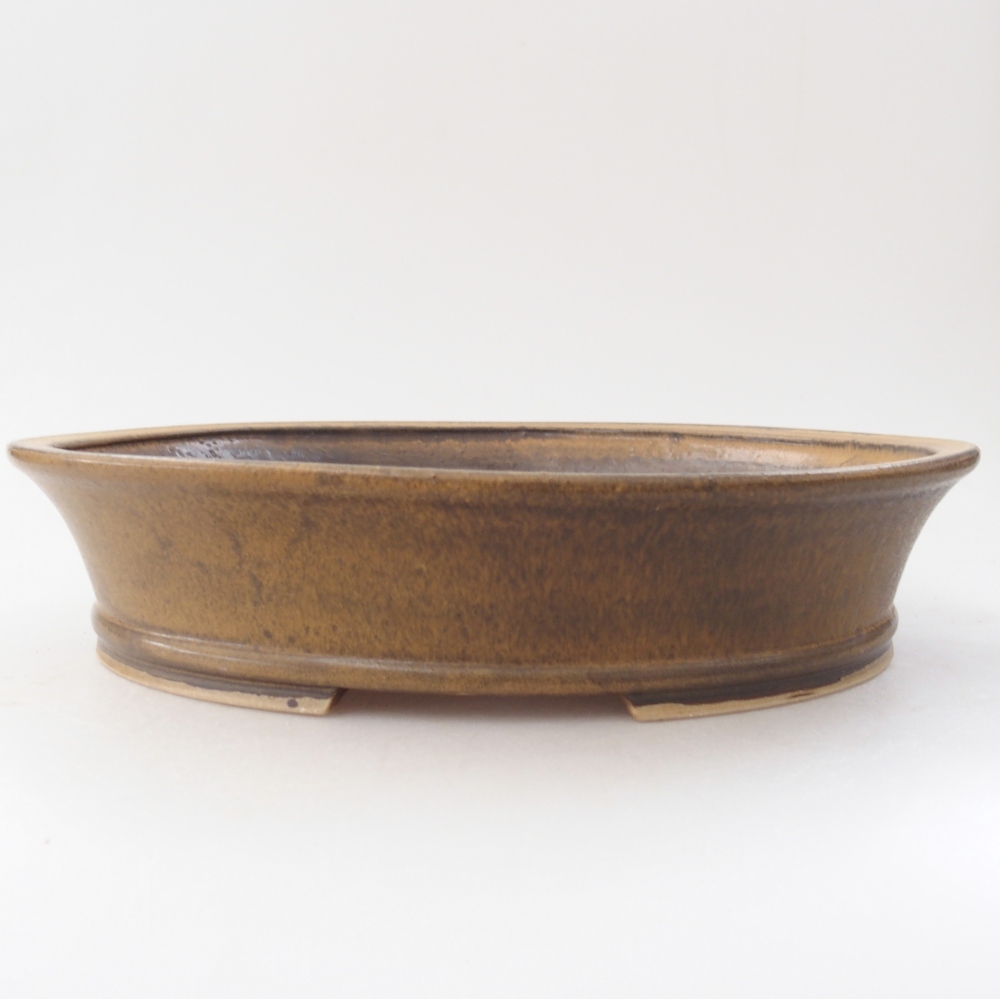 Bol à bonsaï en céramique 27 x 24 x 6 cm, brun