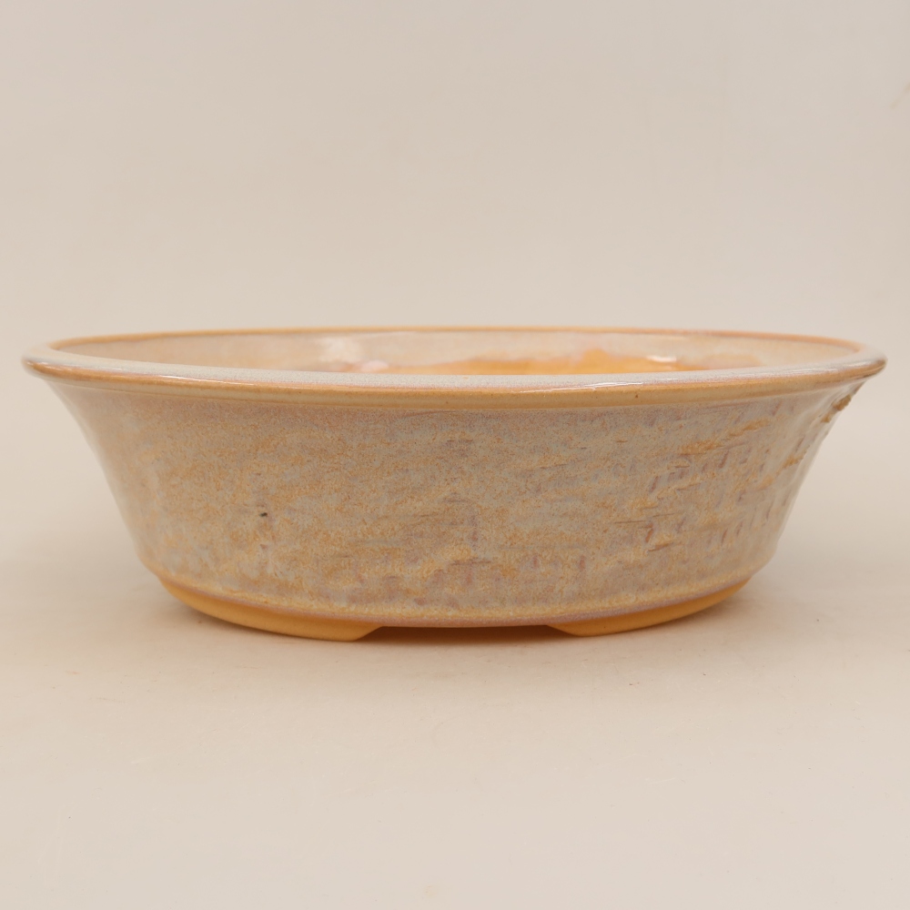 Pot à bonsaï en céramique 29,5 x 29,5 x 8 cm, couleur beige