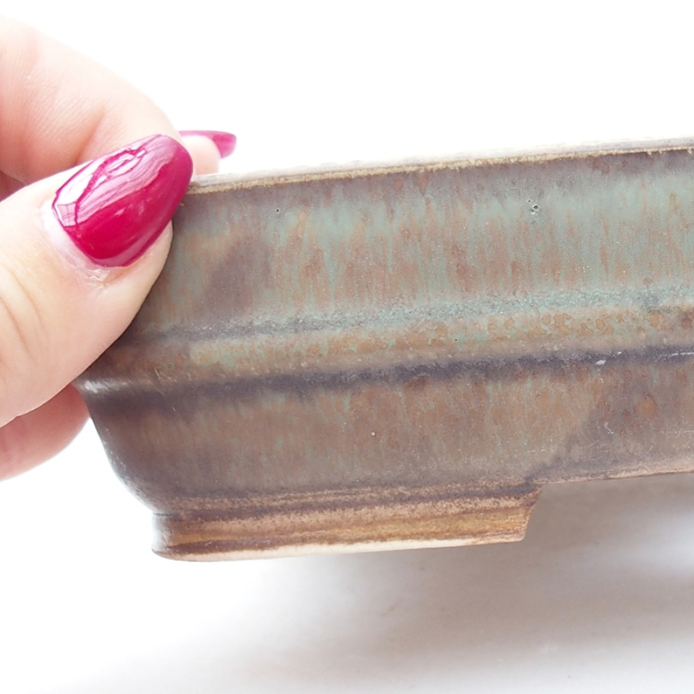 Bol à bonsaï en céramique 17,5 x 14 x 4,5 cm, vert