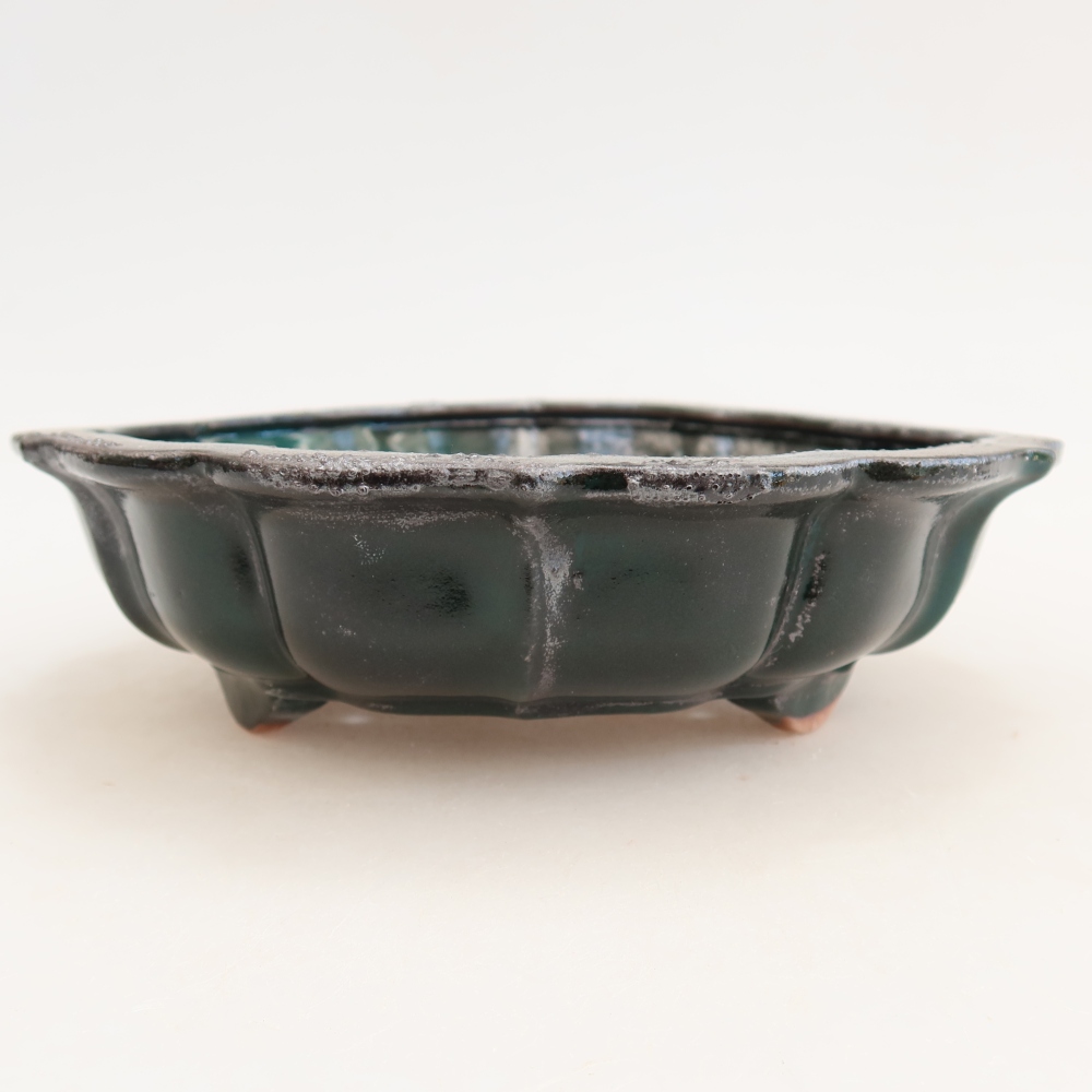 Bol à bonsaï en céramique 18,5 x 18,5 x 5 cm, vert