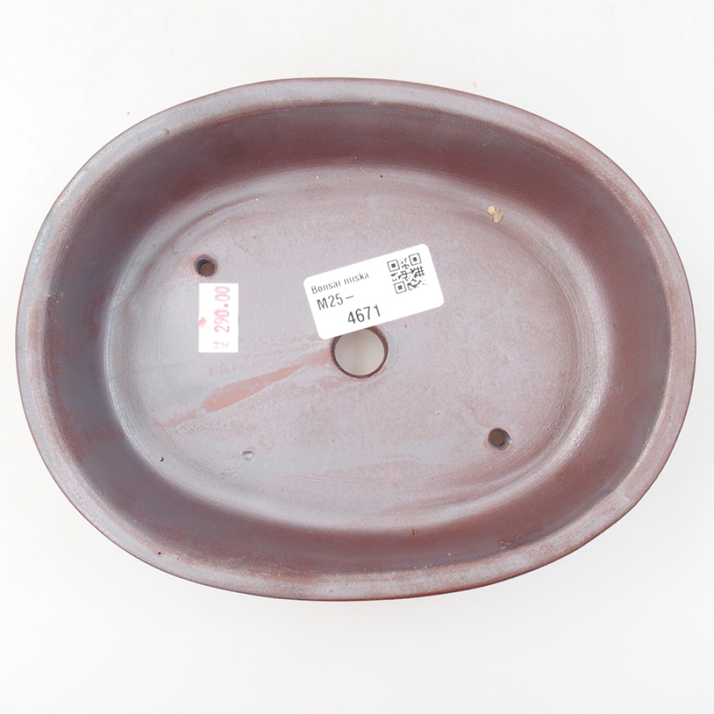 Bol à bonsaï en céramique 18,5 x 14,5 x 5 cm, couleur métal