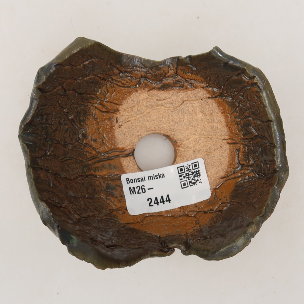 Coquille en céramique  10,5 x 8,5 x 6 cm, couleur brun-vert