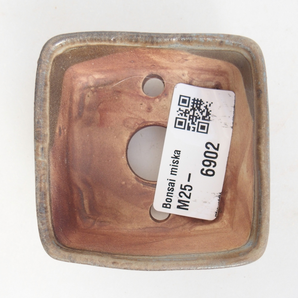 Bol à bonsaï en céramique 6 x 6 x 3 cm, brun