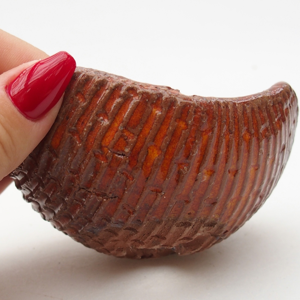 Coquille en céramique 9 x 9 x 5 cm , couleur orange