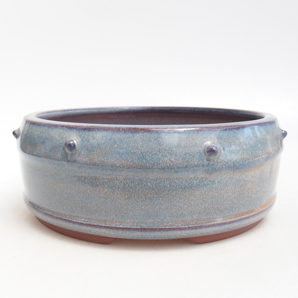 Bol à bonsaï en céramique 18,5 x 18,5 x 7 cm, couleur bleu