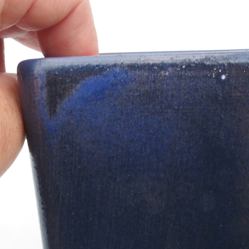 Bol à bonsaï en céramique 8,5 x 8,5 x 10,5 cm, couleur bleu