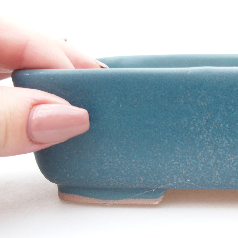 Bol à bonsaï en céramique 15 x 12 x 4,5 cm, couleur bleu