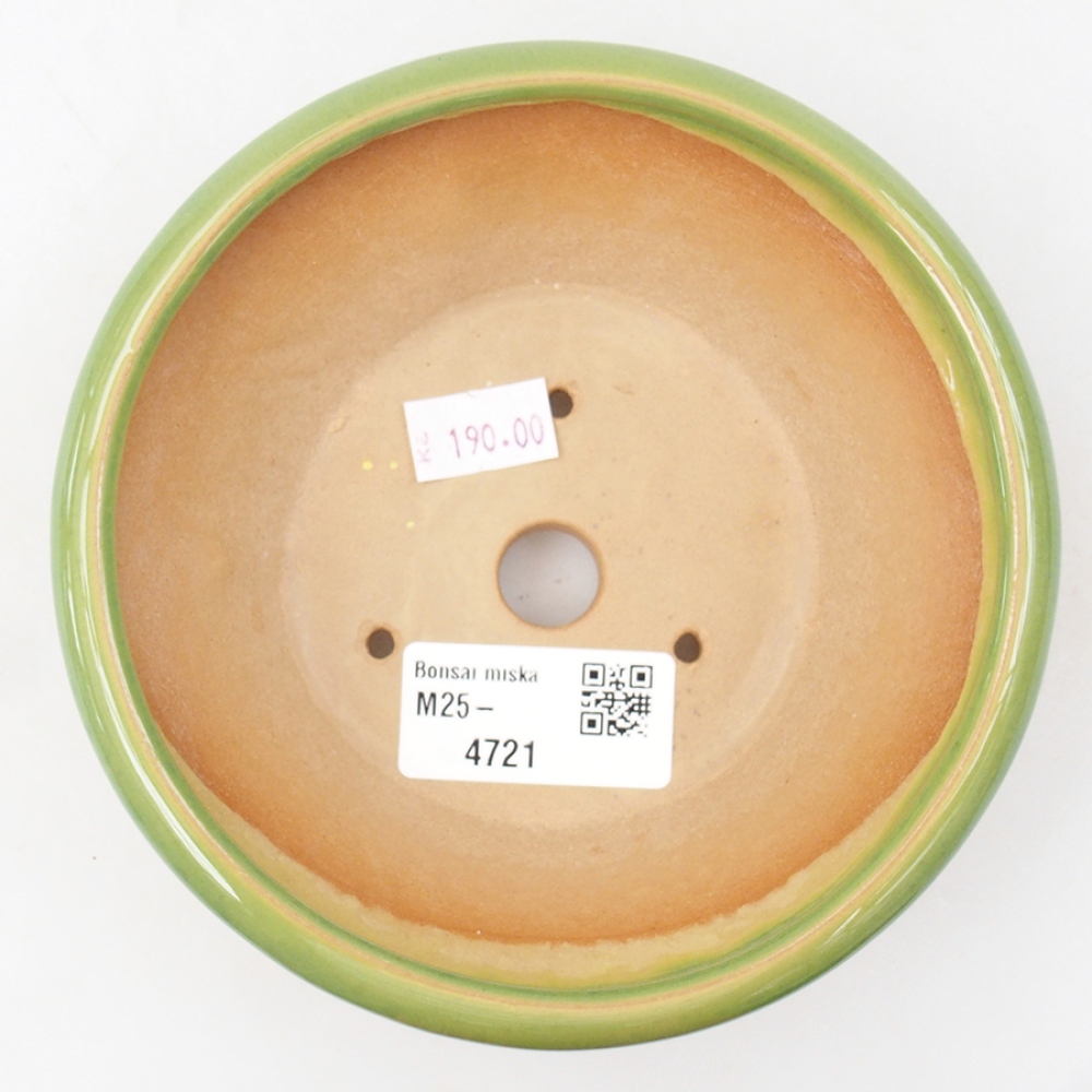 Bol à bonsaï en céramique 13,5 x 13,5 x 5 cm, vert