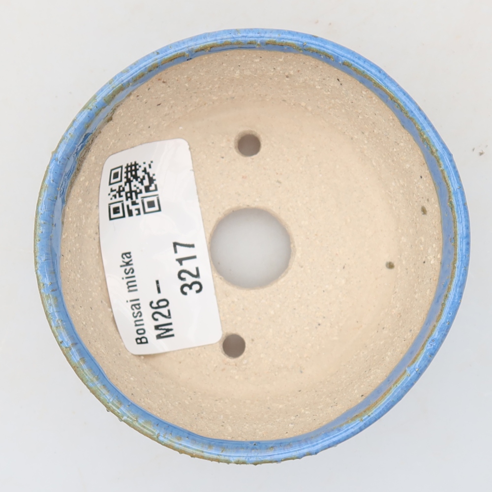 Pot à bonsaï en céramique 7,5 x 7,5 x 3,5 cm, couleur bleue