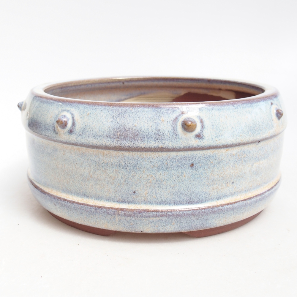 Bol à bonsaï en céramique 16 x 16 x 7,5 cm, couleur bleu