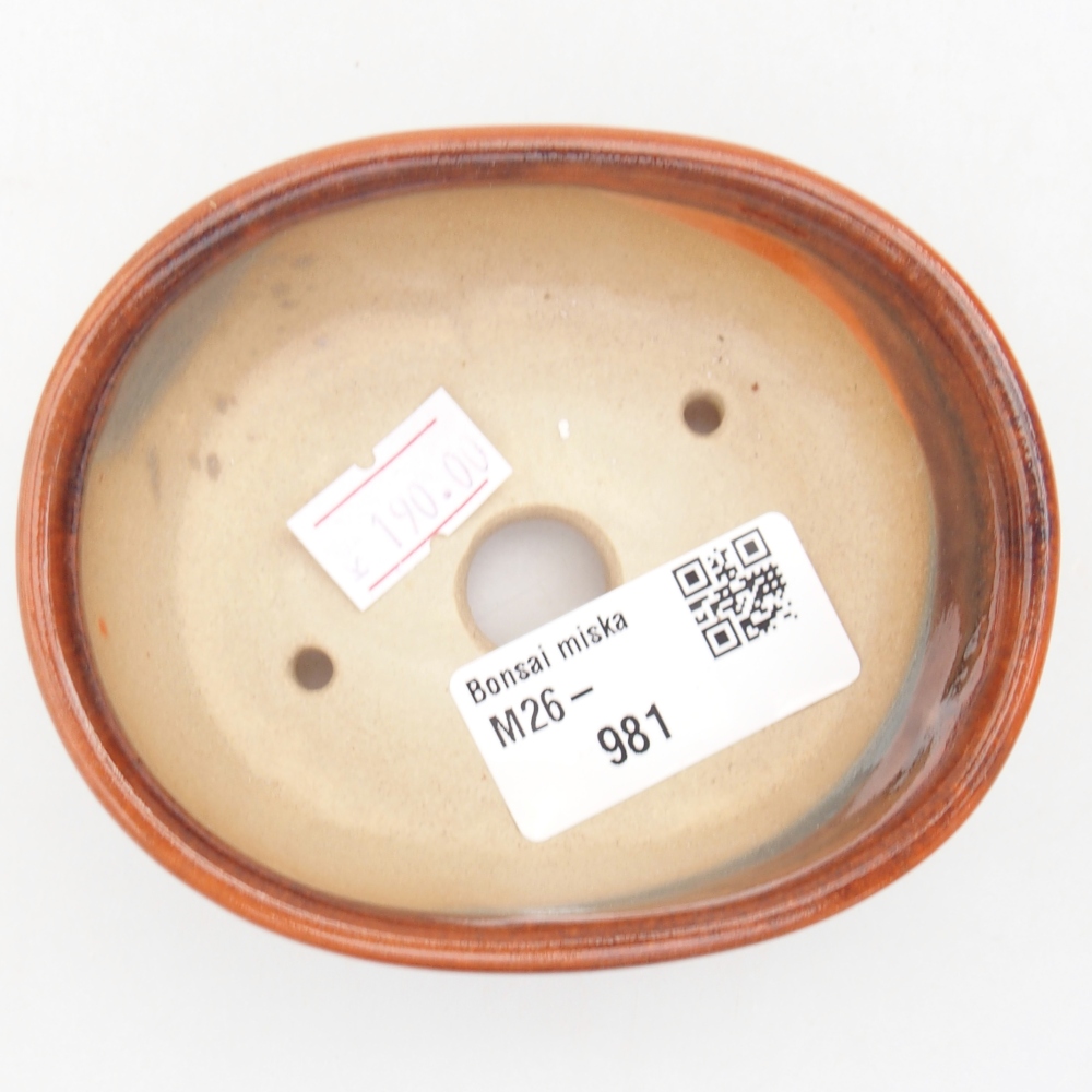 Bol à bonsaï en céramique 9 x 7,5 x 3,5 cm, orange
