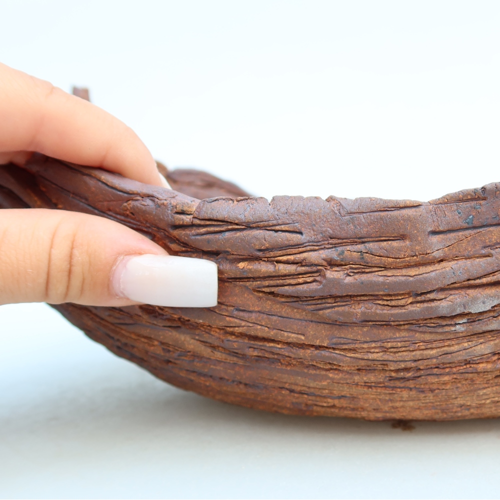 Coquille en céramique  27 x 18,5 x 10 cm, couleur marron