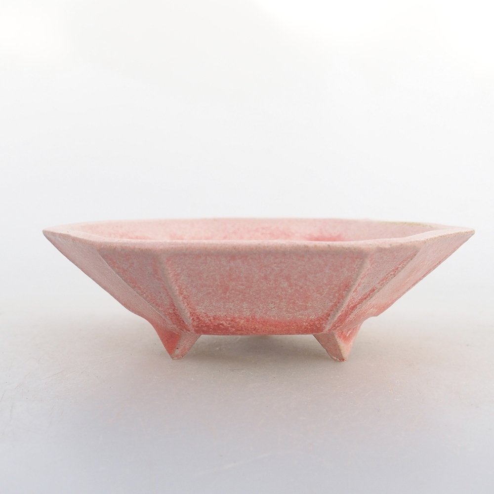Bol à bonsaï en céramique 8,5 x 8 x 2,5 cm, rose