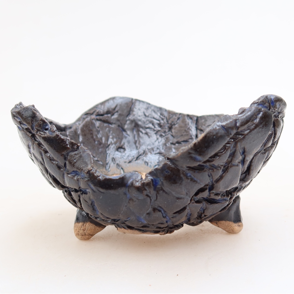 Coquille en céramique  9,5 x 9,5 x 5 cm, couleur bleu foncé