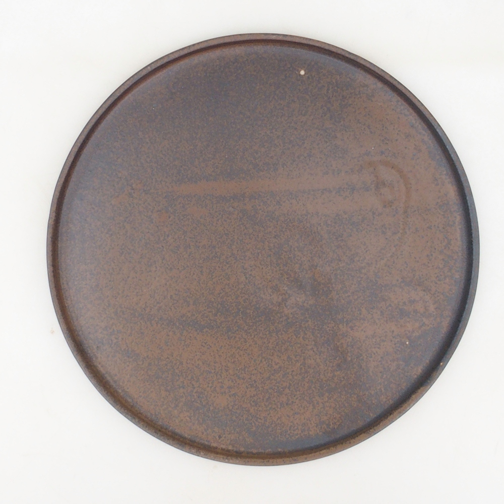 Console ronde pour bonsaïs D7-M - 24,5 x 24,5 x 1 cm - marron