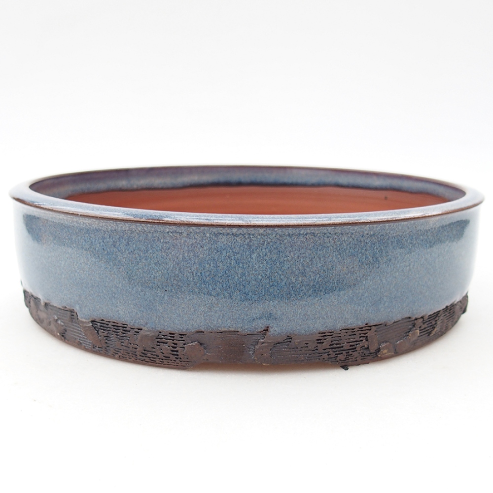 Bol à bonsaï en céramique 20 x 20 x 5 cm, couleur bleu