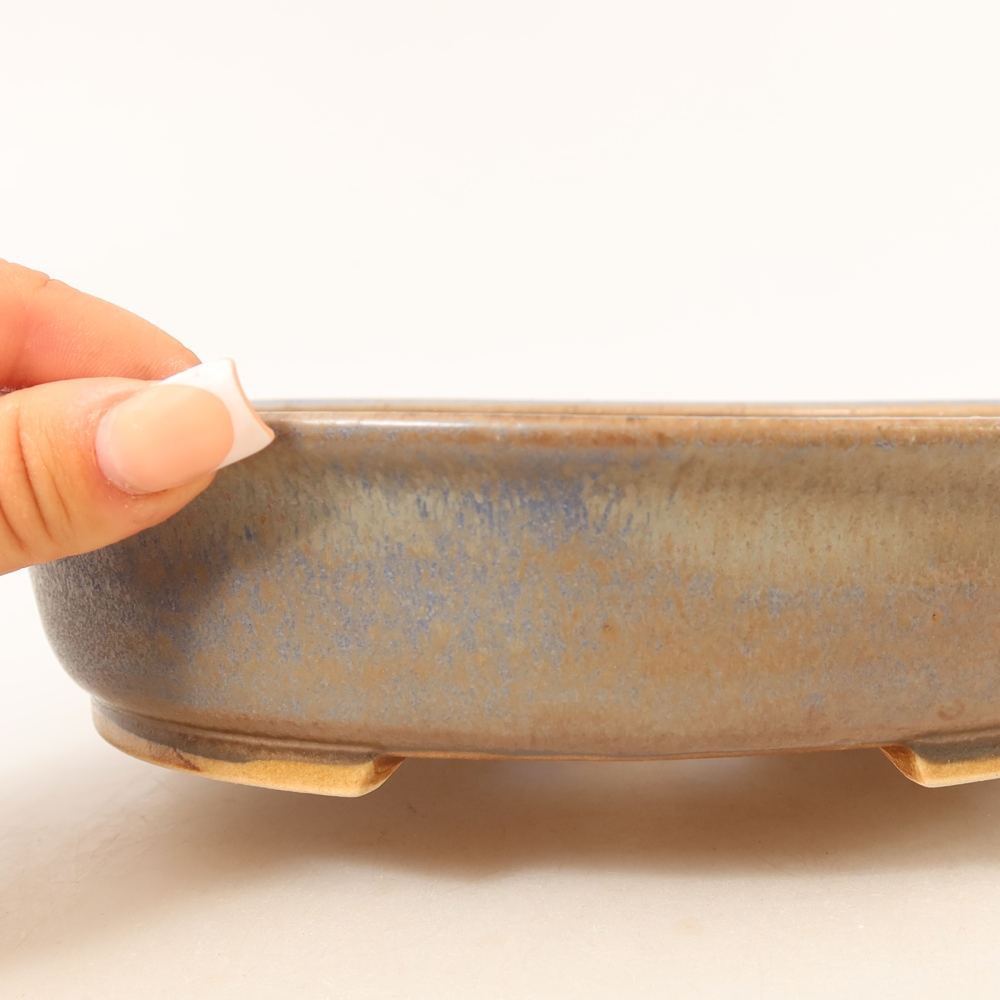 Bol à bonsaï en céramique 21 x 19 x 5 cm, couleur bleu