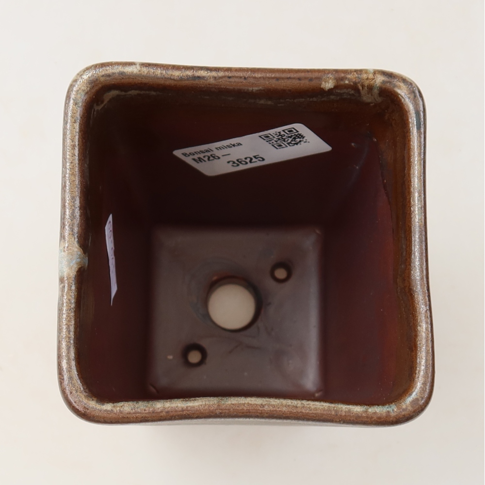 Bol à bonsaï en céramique 8,5 x 8,5 x 11 cm, brun
