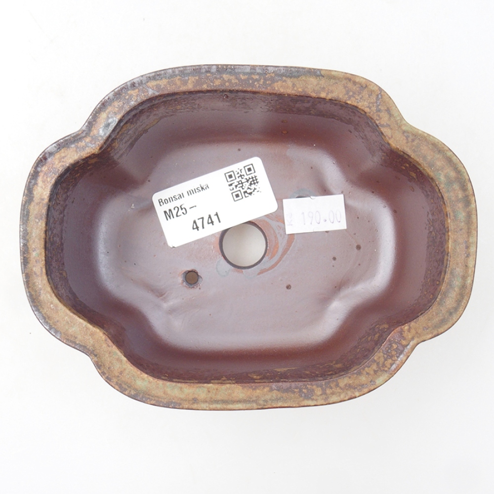 Bol à bonsaï en céramique 13,5 x 10 x 5 cm, couleur marron